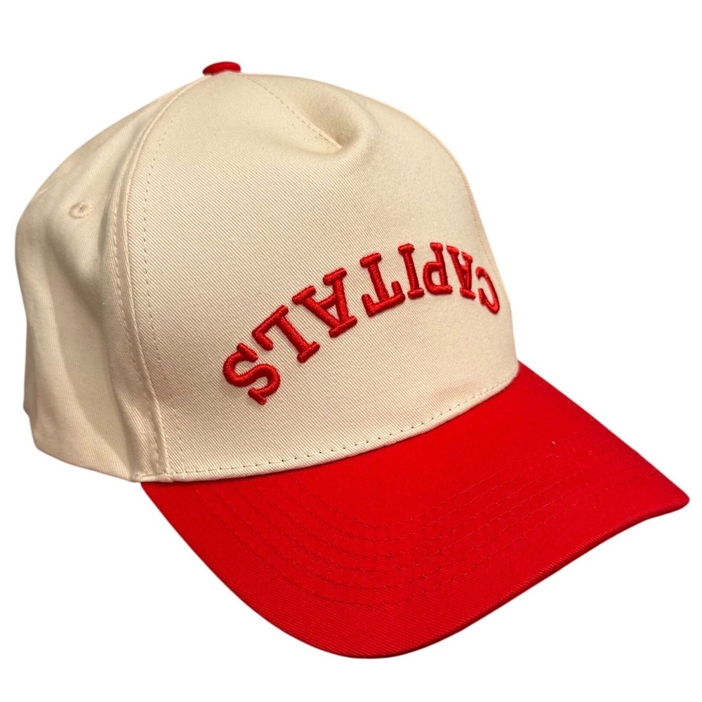 Coyote Capitals Snapback‎ Hat Cream Red Two Tone Embroidered Stars Cap Mens